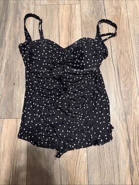 La Blanca Black and White Polka Dot Swim Top